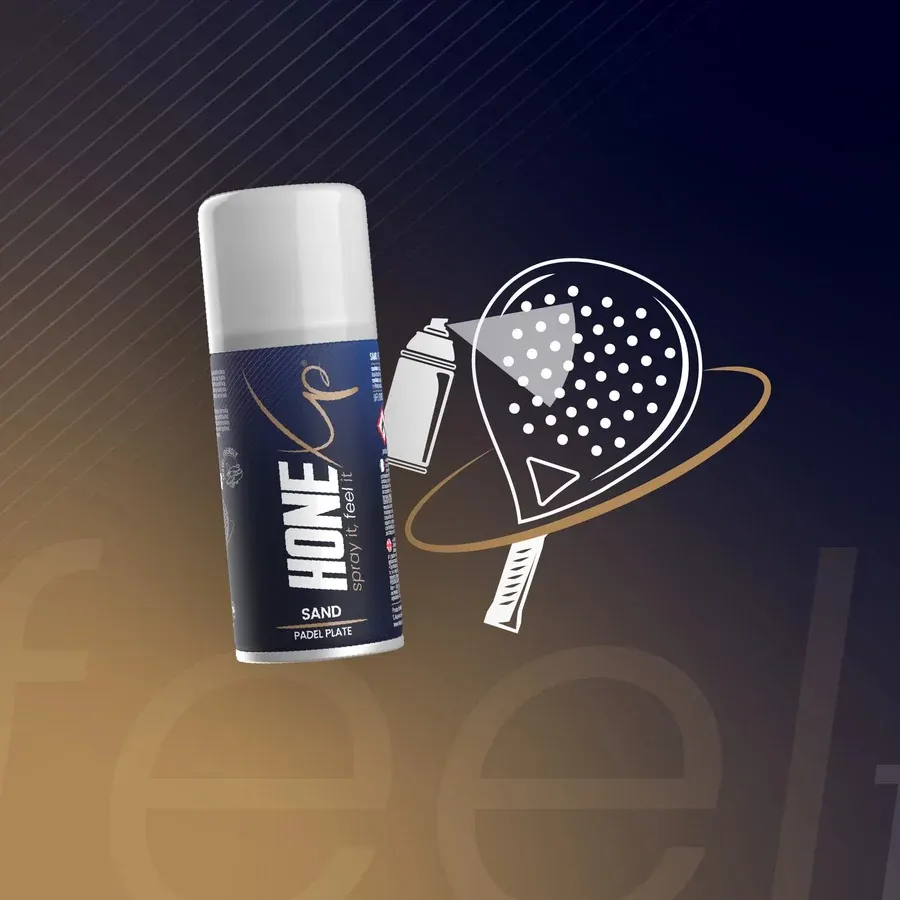 Hone-Xp spray with a padel racket